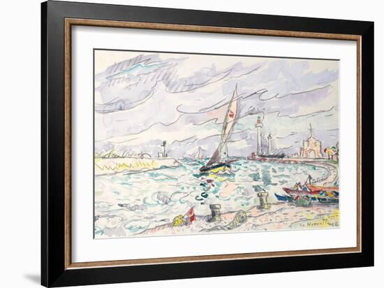 Ciboure, Saint-Jean-De-Luz, 1920 (W/C and Chalk on Paper Laid Down on Board)-Paul Signac-Framed Giclee Print