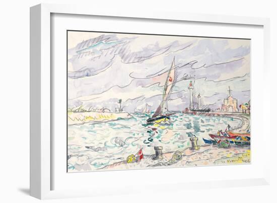 Ciboure, Saint-Jean-De-Luz, 1920 (W/C and Chalk on Paper Laid Down on Board)-Paul Signac-Framed Giclee Print