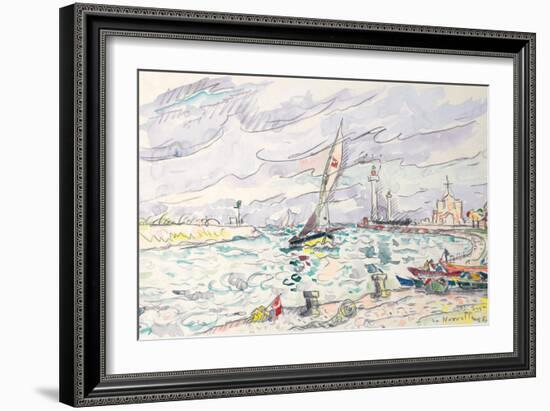 Ciboure, Saint-Jean-De-Luz, 1920 (W/C and Chalk on Paper Laid Down on Board)-Paul Signac-Framed Giclee Print