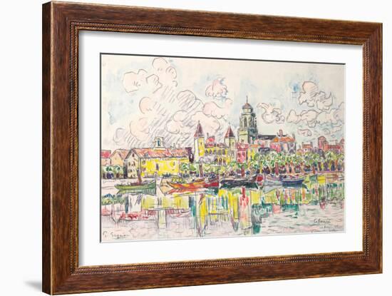 Ciboure, Saint-Jean-De-Luz, 1920 (W/C over Chalk on Paper Laid Down on Board)-Paul Signac-Framed Giclee Print