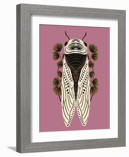 Cicada on Mauve-Tara Reed-Framed Premium Giclee Print