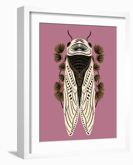 Cicada on Mauve-Tara Reed-Framed Premium Giclee Print