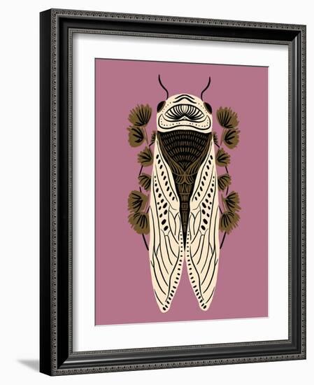 Cicada on Mauve-Tara Reed-Framed Premium Giclee Print