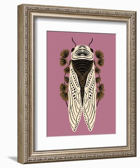 Cicada on Mauve-Tara Reed-Framed Art Print