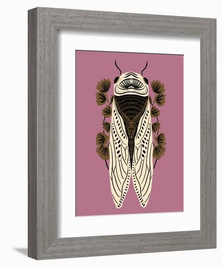 Cicada on Mauve-Tara Reed-Framed Art Print