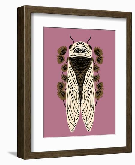 Cicada on Mauve-Tara Reed-Framed Art Print