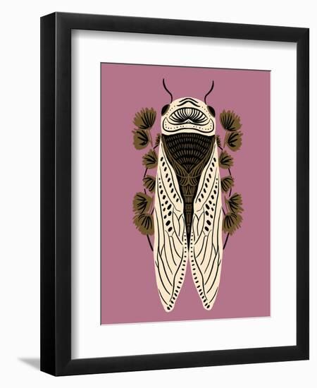 Cicada on Mauve-Tara Reed-Framed Art Print
