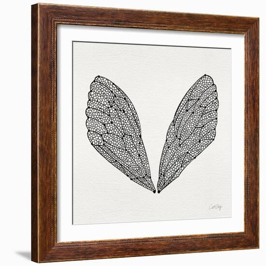 Cicada Wings in Black Ink-Cat Coquillette-Framed Giclee Print