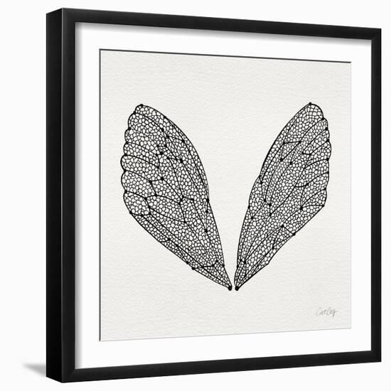 Cicada Wings in Black Ink-Cat Coquillette-Framed Giclee Print