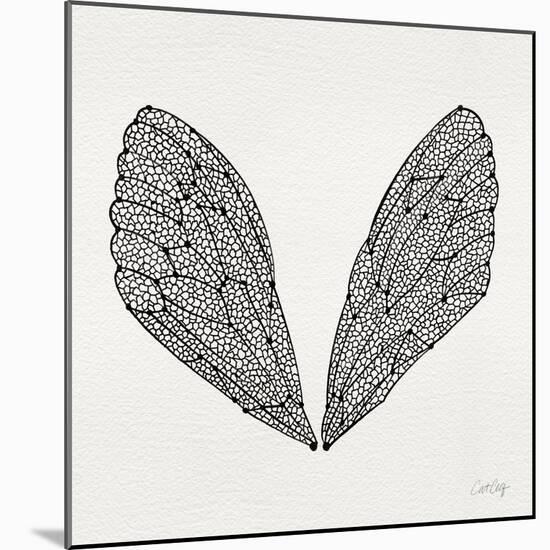 Cicada Wings in Black Ink-Cat Coquillette-Mounted Giclee Print