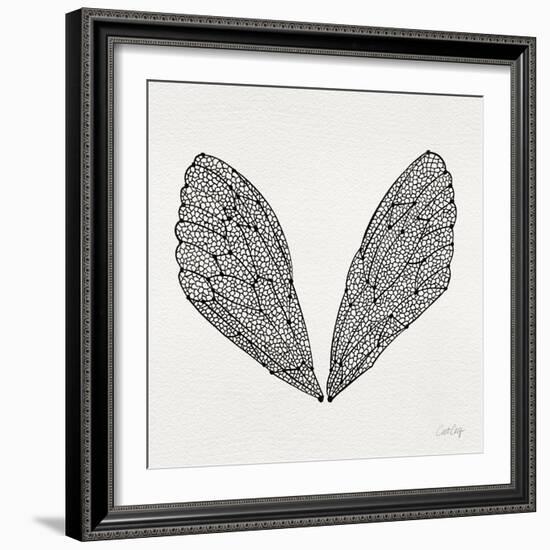 Cicada Wings in Black Ink-Cat Coquillette-Framed Giclee Print