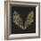 Cicada Wings in Gold Ink on Black-Cat Coquillette-Framed Giclee Print