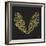 Cicada Wings in Gold Ink on Black-Cat Coquillette-Framed Giclee Print