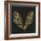 Cicada Wings in Gold Ink on Black-Cat Coquillette-Framed Giclee Print