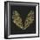 Cicada Wings in Gold Ink on Black-Cat Coquillette-Framed Giclee Print