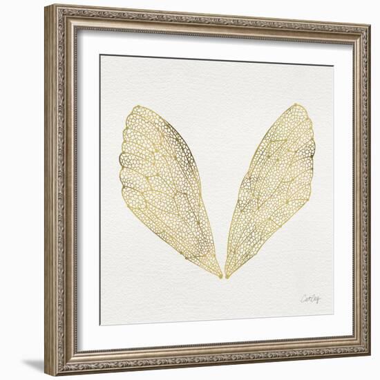 Cicada Wings in Gold Ink-Cat Coquillette-Framed Giclee Print