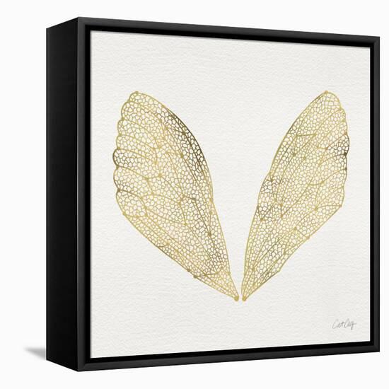 Cicada Wings in Gold Ink-Cat Coquillette-Framed Premier Image Canvas