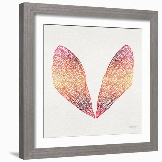 Cicada Wings in Red Ombre Ink-Cat Coquillette-Framed Giclee Print