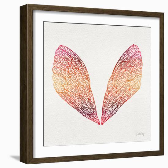 Cicada Wings in Red Ombre Ink-Cat Coquillette-Framed Giclee Print