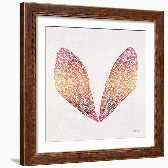 Cicada Wings in Red Ombre Ink-Cat Coquillette-Framed Giclee Print