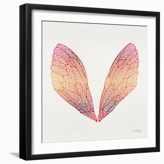 Cicada Wings in Red Ombre Ink-Cat Coquillette-Framed Giclee Print