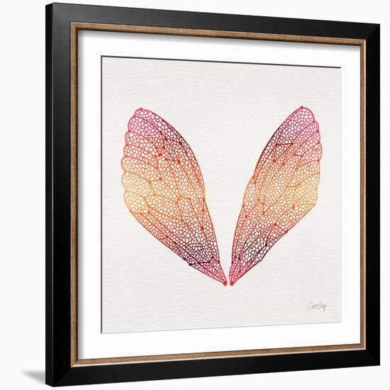 Cicada Wings in Red Ombre Ink-Cat Coquillette-Framed Giclee Print