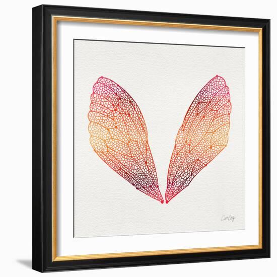 Cicada Wings in Red Ombre Ink-Cat Coquillette-Framed Giclee Print