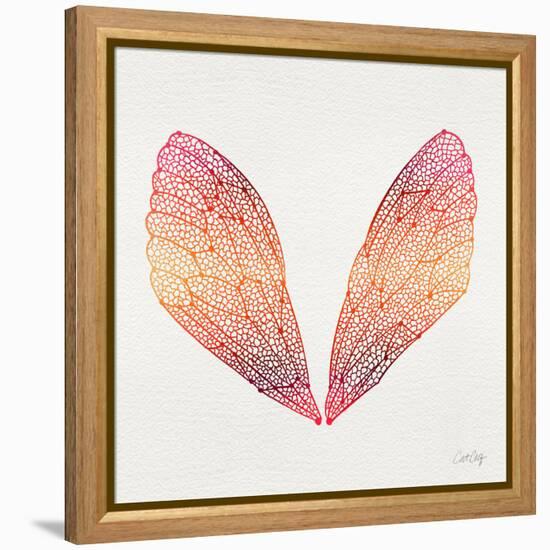 Cicada Wings in Red Ombre Ink-Cat Coquillette-Framed Premier Image Canvas