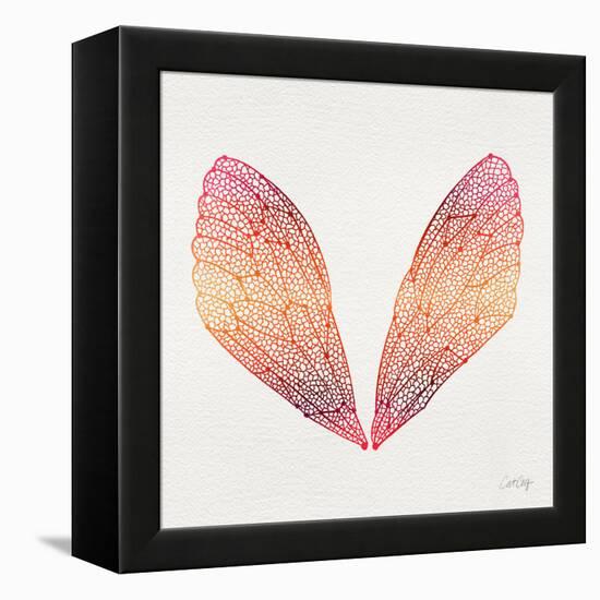 Cicada Wings in Red Ombre Ink-Cat Coquillette-Framed Premier Image Canvas