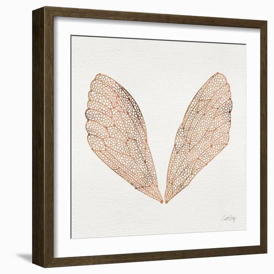Cicada Wings in Rose Gold Ink-Cat Coquillette-Framed Giclee Print