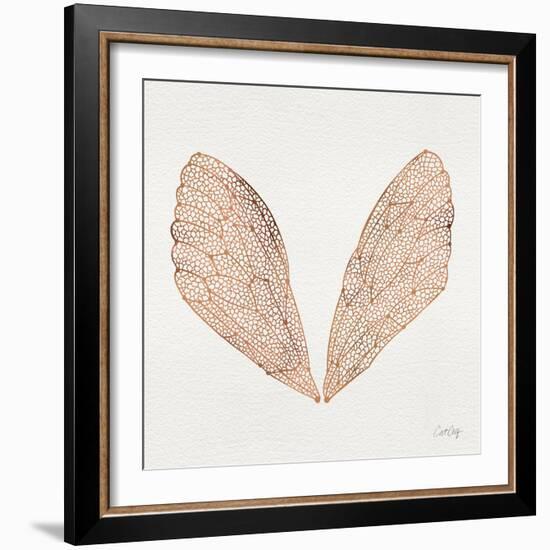 Cicada Wings in Rose Gold Ink-Cat Coquillette-Framed Giclee Print