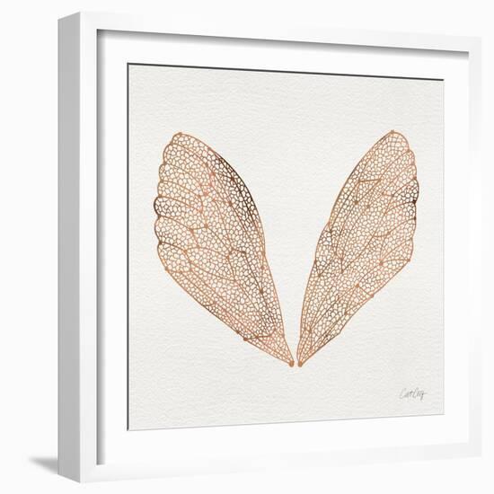 Cicada Wings in Rose Gold Ink-Cat Coquillette-Framed Giclee Print