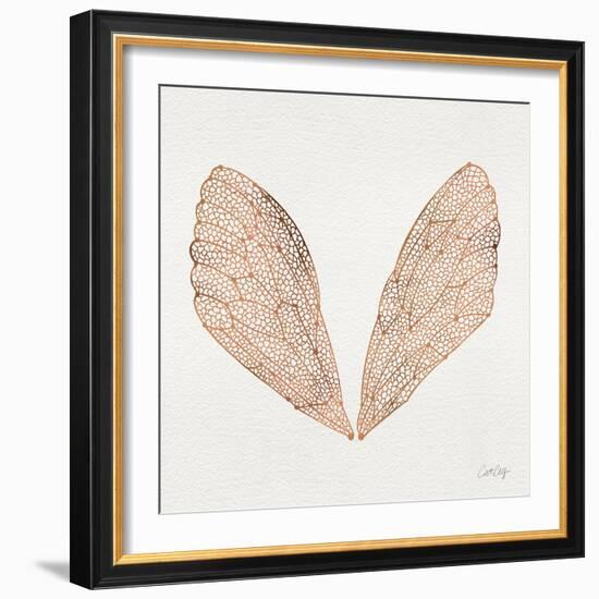 Cicada Wings in Rose Gold Ink-Cat Coquillette-Framed Giclee Print