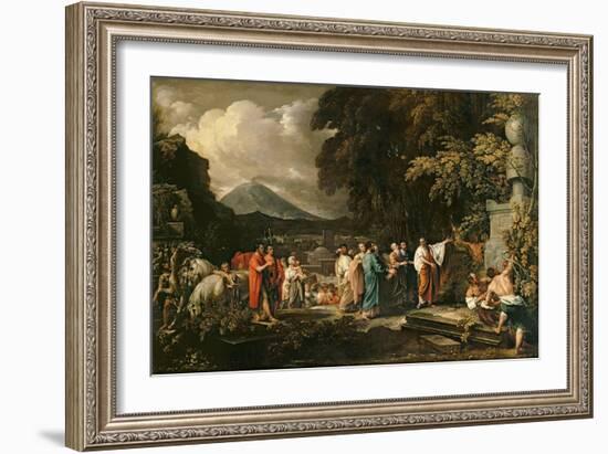 Cicero and the Magistrates Discovering the Tomb of Archimedes-Benjamin West-Framed Giclee Print