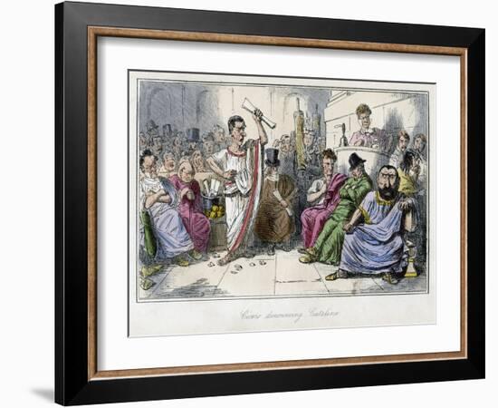 Cicero Denouncing Cataline, 1850S-John Leech-Framed Giclee Print