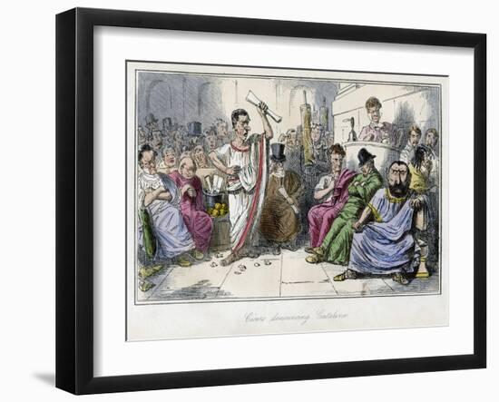 Cicero Denouncing Cataline, 1850S-John Leech-Framed Giclee Print