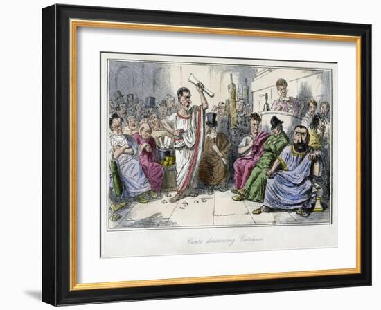 Cicero Denouncing Cataline, 1850S-John Leech-Framed Giclee Print