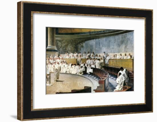 Cicero Denouncing Catiline-Cesare Maccari-Framed Art Print