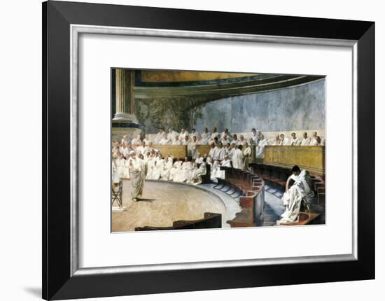 Cicero Denouncing Catiline-Cesare Maccari-Framed Art Print