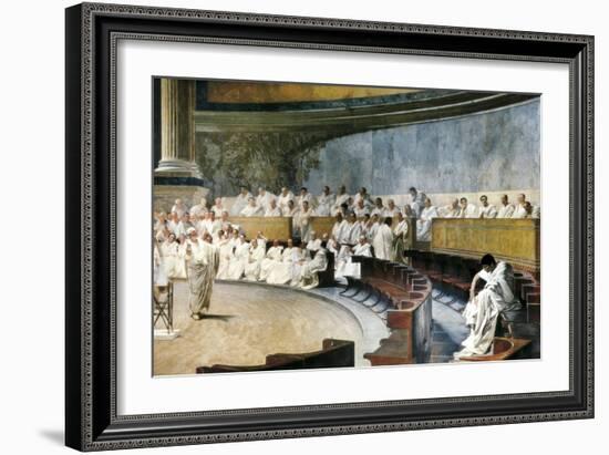Cicero Denouncing Catiline-Cesare Maccari-Framed Art Print