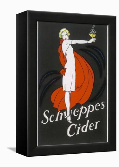Cider an Elegant Lady Holding Out a Glass of Bubbling Cider-null-Framed Premier Image Canvas