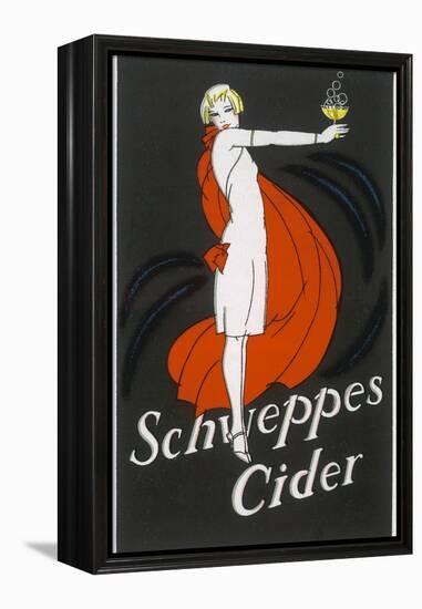 Cider an Elegant Lady Holding Out a Glass of Bubbling Cider-null-Framed Premier Image Canvas