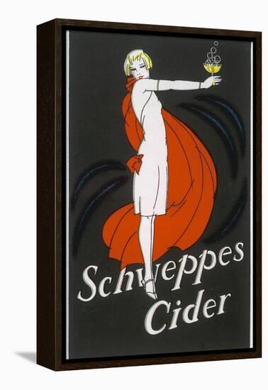 Cider an Elegant Lady Holding Out a Glass of Bubbling Cider-null-Framed Premier Image Canvas