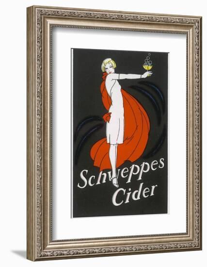 Cider an Elegant Lady Holding Out a Glass of Bubbling Cider-null-Framed Photographic Print