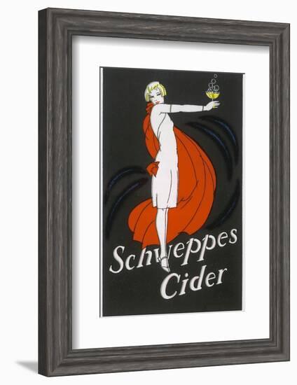 Cider an Elegant Lady Holding Out a Glass of Bubbling Cider-null-Framed Photographic Print