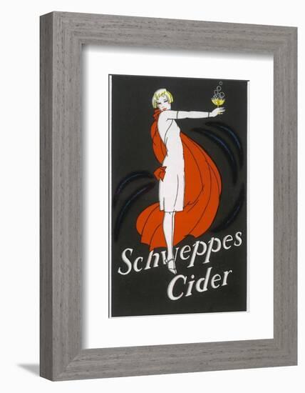 Cider an Elegant Lady Holding Out a Glass of Bubbling Cider-null-Framed Photographic Print