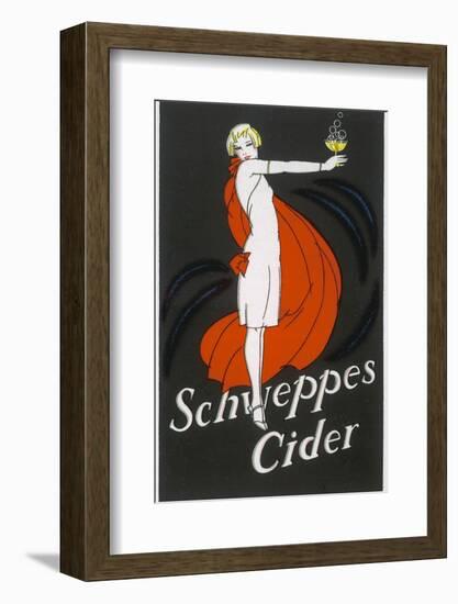 Cider an Elegant Lady Holding Out a Glass of Bubbling Cider-null-Framed Photographic Print