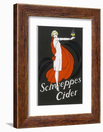 Cider an Elegant Lady Holding Out a Glass of Bubbling Cider-null-Framed Photographic Print