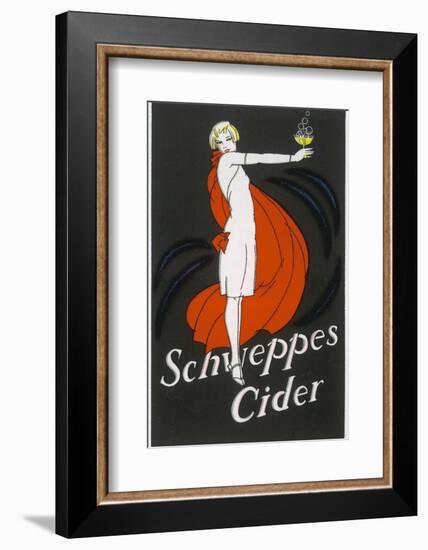 Cider an Elegant Lady Holding Out a Glass of Bubbling Cider-null-Framed Photographic Print