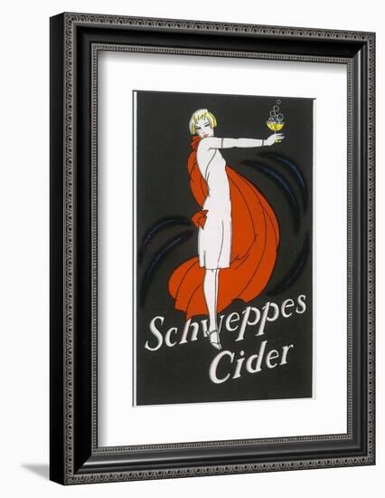 Cider an Elegant Lady Holding Out a Glass of Bubbling Cider-null-Framed Photographic Print